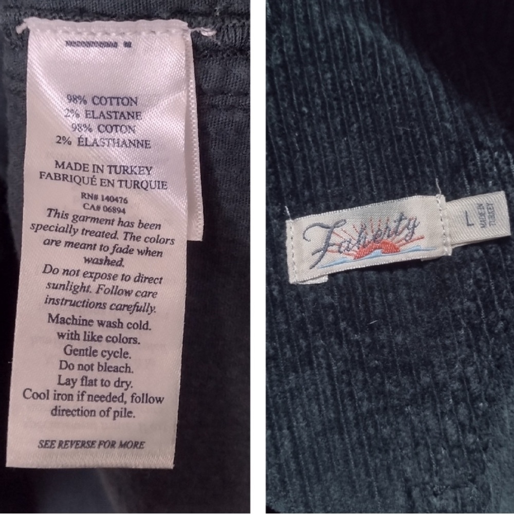 Faherty York Scarab Green Corduroy Overall Skirtall Mini Dress Size Large - Picture 7 of 7